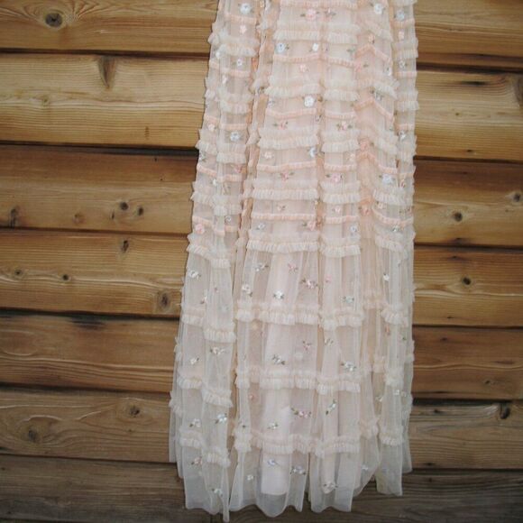 Mac Duggal 8037 Embroidered Floral evening Gown Dress Blush - Picture 11 of 16